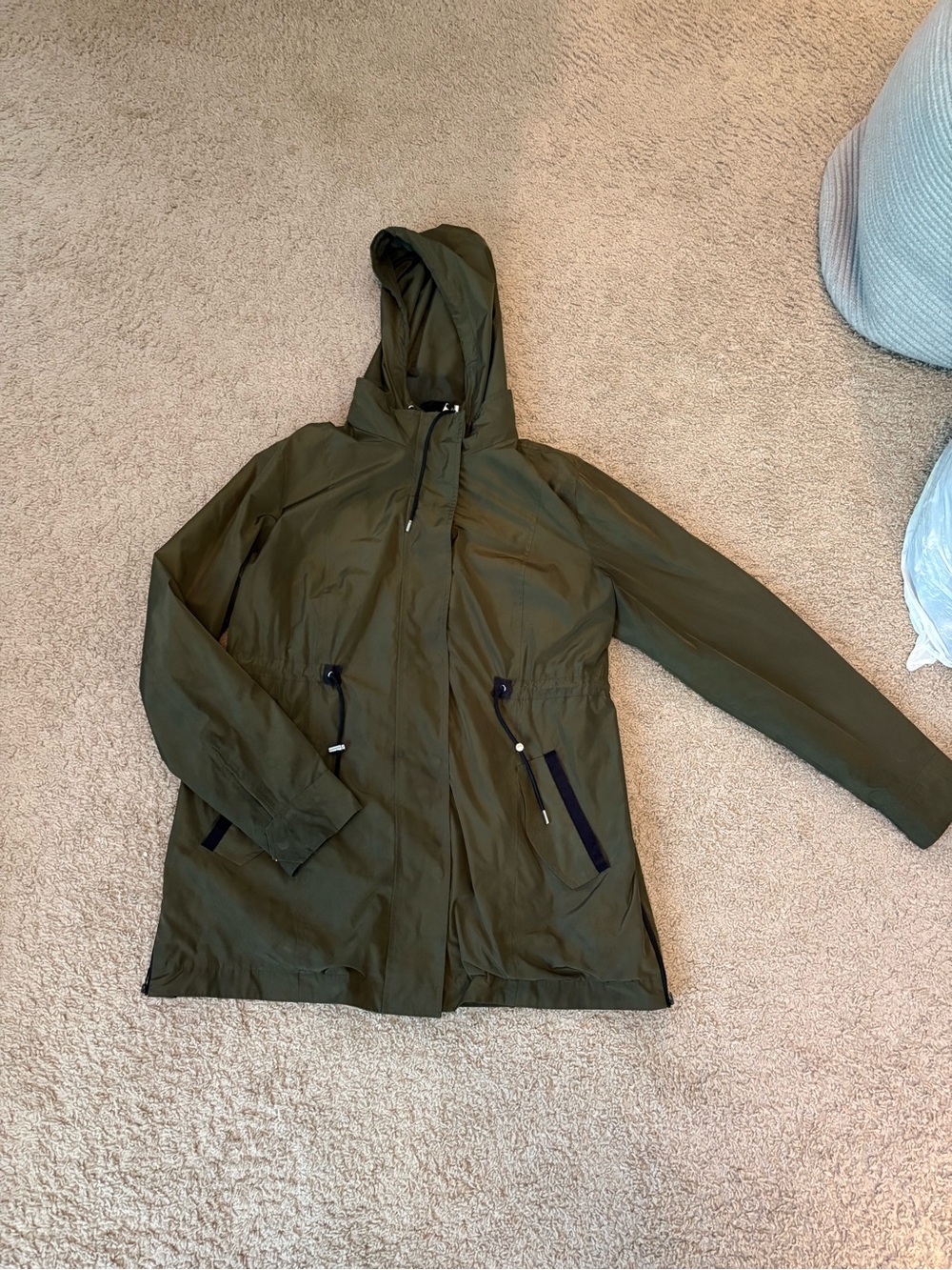 Thyme Maternity Olive Green Hooded Spring/Fall Coat